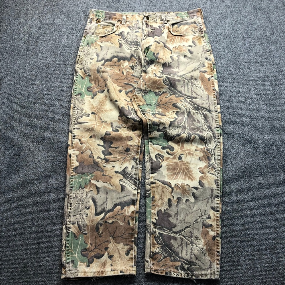Wrangler Mens Advantage Camo Straight Leg Cotton Pants 36x30  Camouflage
